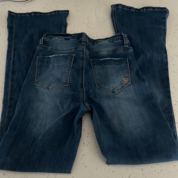Indigo Rein Juniors High Rise Flare Leg Button Fly Denim Jeans - Sz 3 - Picture 4 of 6